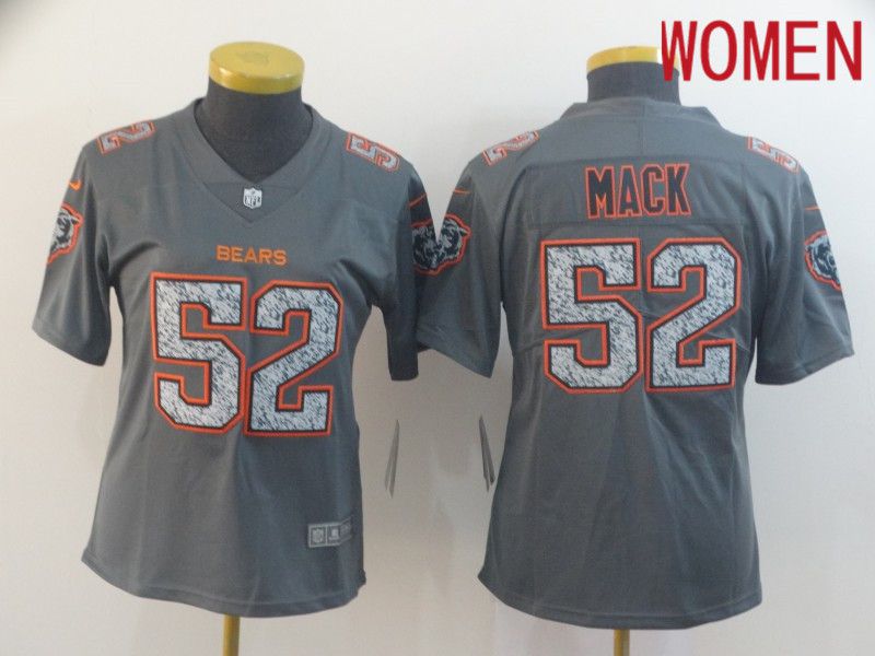 Women Chicago Bears #52 Mack Nike Teams Gray Fashion Static  Limited NFL Jerseys